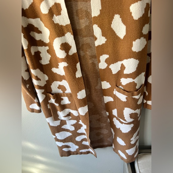 Animal Print Open Front Cardigan Small - Picture 7 of 11